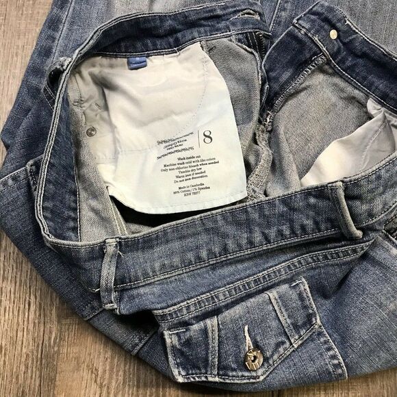 Simply Vera Denim Womens Capri Jeans Cropped Straight Flap Pockets Size 8 - Picture 9 of 13